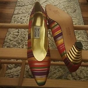 Timothy Hitsman Multi Color  Gold Accent Pumps